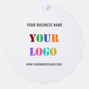 Benutzerdefinierter Logo-Text Weihnachtsdekoration Ornament Karte