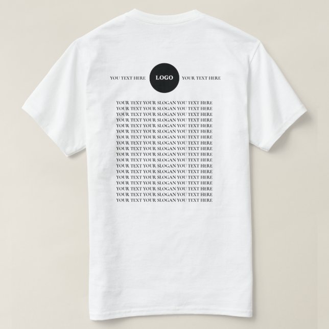Benutzerdefinierter Logotext T-Shirt (Design Rückseite)