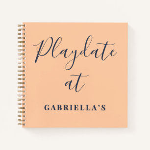 Benutzerdefinierter lustiger Pfirsich-Navy-Playdat Notizbuch