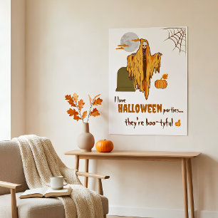 Benutzerdefinierter lustiger Skelett Halloween-Par Poster