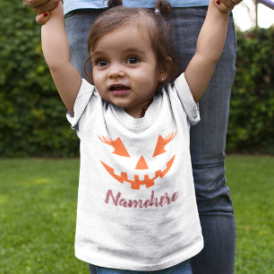 Benutzerdefinierter Mädchen-Kürbisjack-Laternen-Kü Baby T-shirt