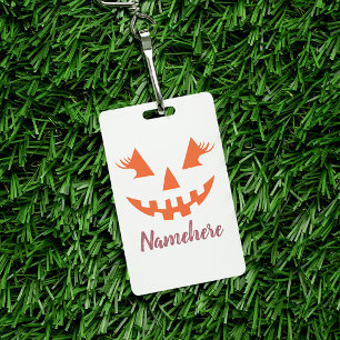 Benutzerdefinierter Mädchenhafter Jack O Lantern K Ausweis