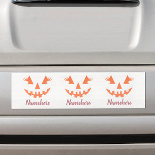 Benutzerdefinierter Mädchenhafter Jack O Lantern K Autoaufkleber