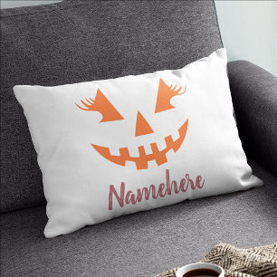 Benutzerdefinierter Mädchenhafter Jack O Lantern K Kissenbezug