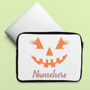 Benutzerdefinierter Mädchenhafter Jack O Lantern K Laptopschutzhülle