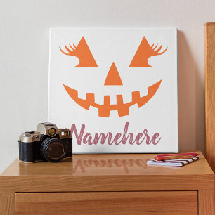 Benutzerdefinierter Mädchenhafter Jack O Lantern K Leinwanddruck