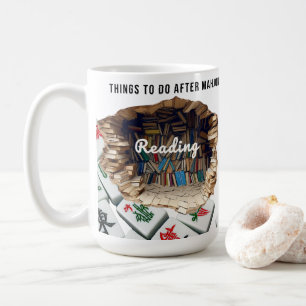 Benutzerdefinierter Mahjong-Becher für Bücherliebh Kaffeetasse