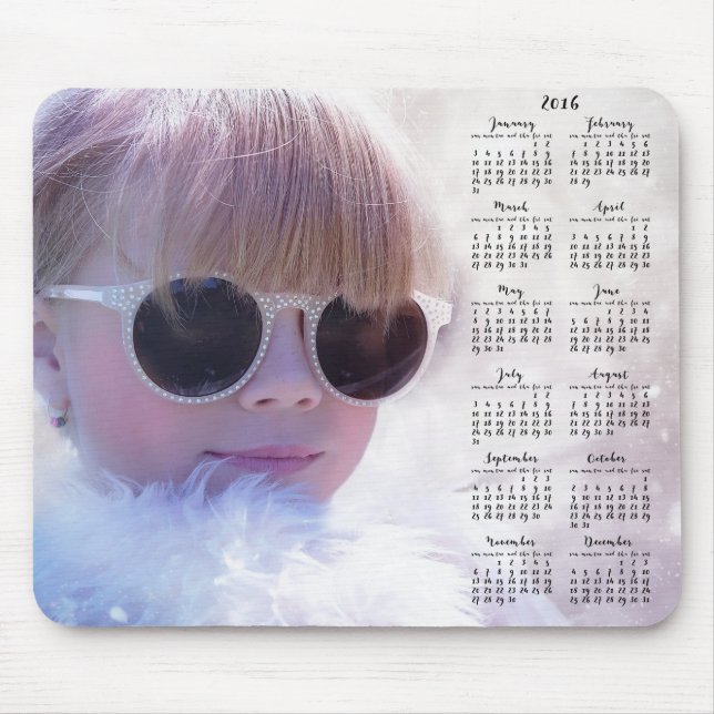 Benutzerdefinierter Mauszeiger Kalender 2016 mit F Mousepad (Vorne)