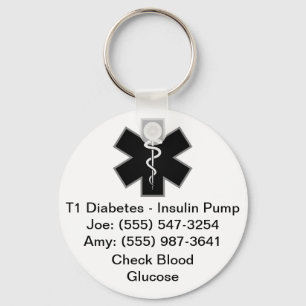Benutzerdefinierter medizinischer Warnhinweis Schl Schlüsselanhänger