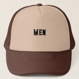 Benutzerdefinierter MEN Text Tan und braun Farbe s Truckerkappe