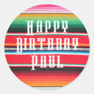benutzerdefinierter mexikanischer Poncho Serape Runder Aufkleber
