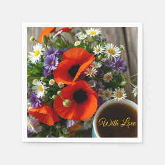 Benutzerdefinierter "Mit Liebe" Kaffee und Klatsch Serviette
