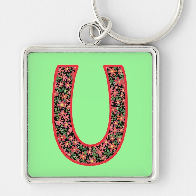 Benutzerdefinierter Mit Monogramm U-Schlüsselanhän Schlüsselanhänger (Vorne)