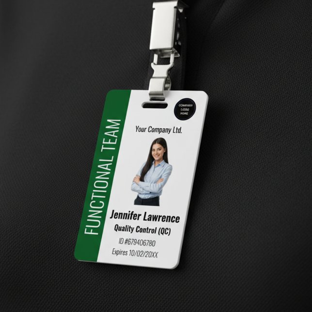 Benutzerdefinierter Mitarbeiter-Ausweis für Untern Ausweis (Custom Corporate Employee ID Badge | Personalized Photo Business Name Tag with Logo)
