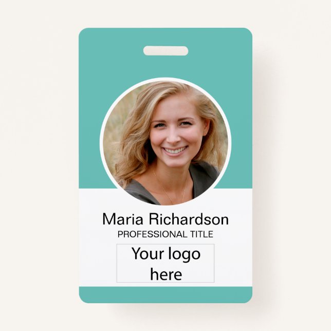 Benutzerdefinierter Mitarbeiter, Foto, Bar, Logo,  Ausweis (Vorderseite)