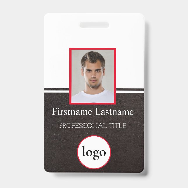 Benutzerdefinierter Mitarbeiter - Foto, Bar, Logo, Ausweis (Vorderseite)