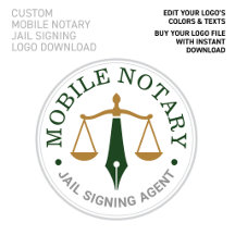 Benutzerdefinierter mobiler Notar Grün-Gold-Logo-D
