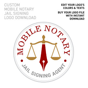 Benutzerdefinierter mobiler Notar Weinrot Gold Log Poster