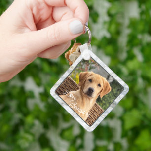 Benutzerdefinierter moderner Bildtext Liebe Paw He Schlüsselanhänger