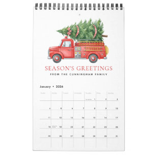 Benutzerdefinierter moderner Feuerwehrmann Weihnac Kalender
