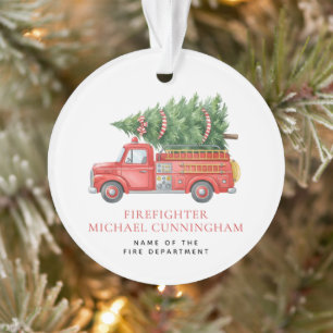 Benutzerdefinierter moderner Feuerwehrmann Weihnac Ornament
