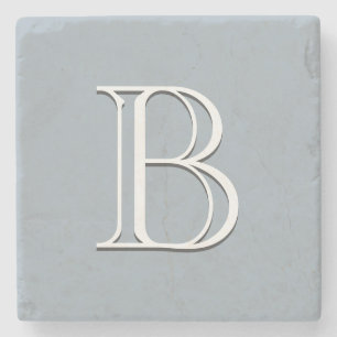 Benutzerdefinierter moderner monogrammierter Buchs Steinuntersetzer