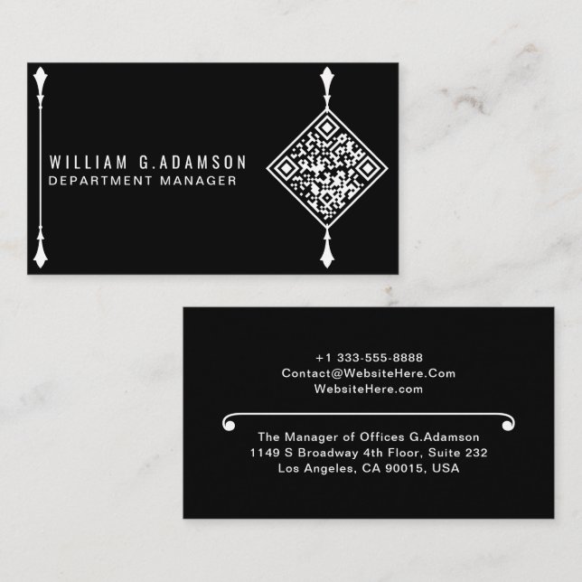 Benutzerdefinierter moderner QR-Code | Berufliches Visitenkarte (Vorne/Hinten)