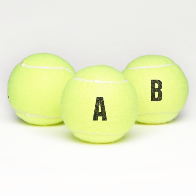 Benutzerdefinierter Monogramm-Brief, Nummer, Text- Tennisbälle (Multi)