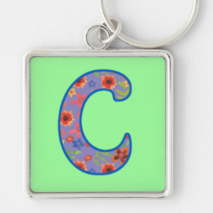 Benutzerdefinierter Monogramm C-Schlüsselanhänger, Schlüsselanhänger