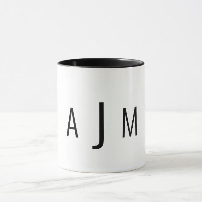 Benutzerdefinierter Monogramm Einfaches Moderner S Tasse (Zentrum)