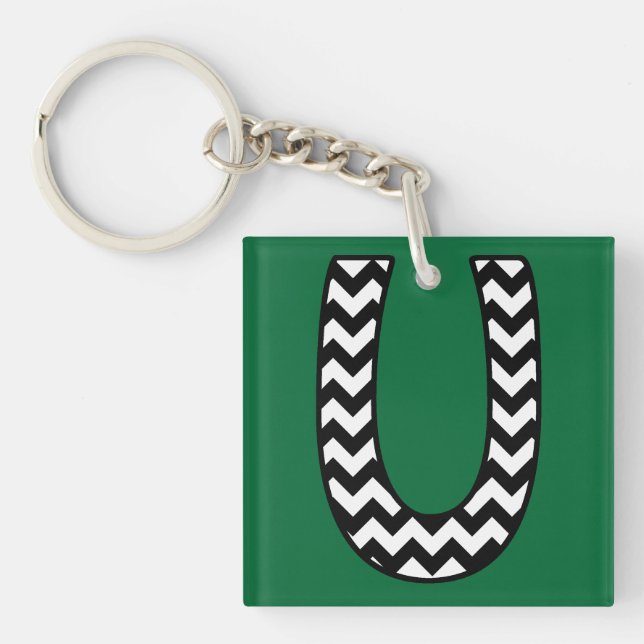 Benutzerdefinierter Monogramm-Schlüsselanhänger: U Schlüsselanhänger (Vorderseite)