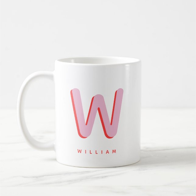 Benutzerdefinierter Monogramm- und Namenskaffee Kaffeetasse (Links)