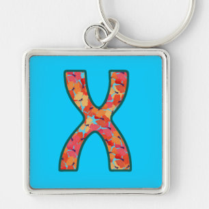 Benutzerdefinierter Monogramm X-Schlüsselanhänger, Schlüsselanhänger