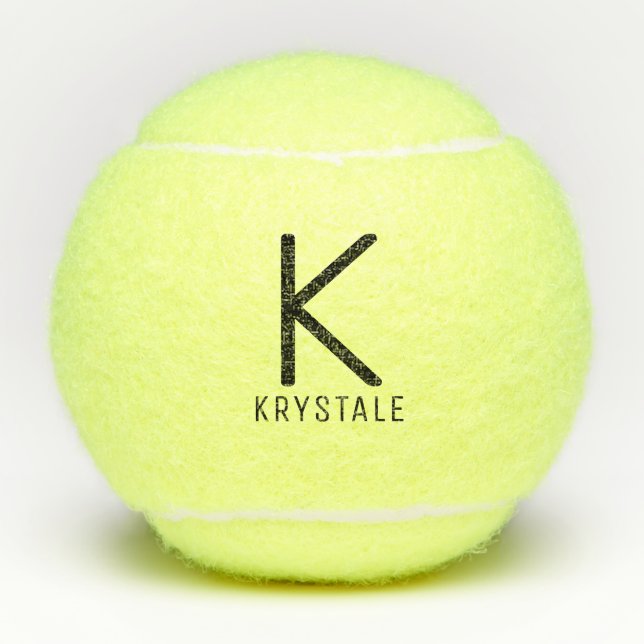 Benutzerdefinierter Monogrammname Modern Personali Tennisbälle (Vorderseite)