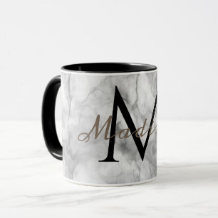 Benutzerdefinierter Monogrammname realistisches we Tasse