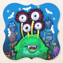 Benutzerdefinierter Monster-Halloween-Party-Unters Untersetzer