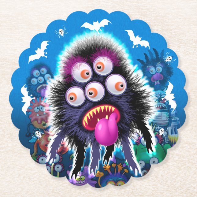 Benutzerdefinierter Monster-Halloween-Party-Unters Untersetzer (Vorderseite)