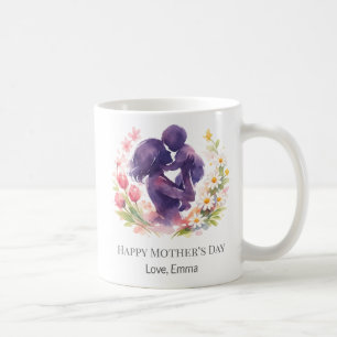 Benutzerdefinierter Mutter-und-Kind-Blumen-Muttert Kaffeetasse