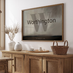 Benutzerdefinierter Nachname Druck Moody Geschenk Poster