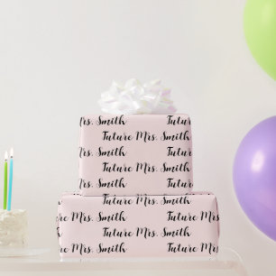 Benutzerdefinierter Nachname zukünftige Mrs. Braut Geschenkpapier
