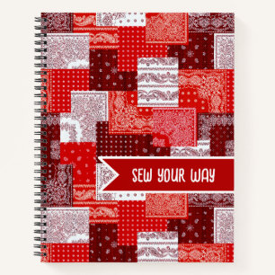 Benutzerdefinierter Näh-Patchwork-Bandana-Quilt-Mu Notizbuch