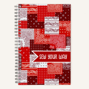 Benutzerdefinierter Näh-Patchwork-Bandana-Quilt-Mu Notizbuch