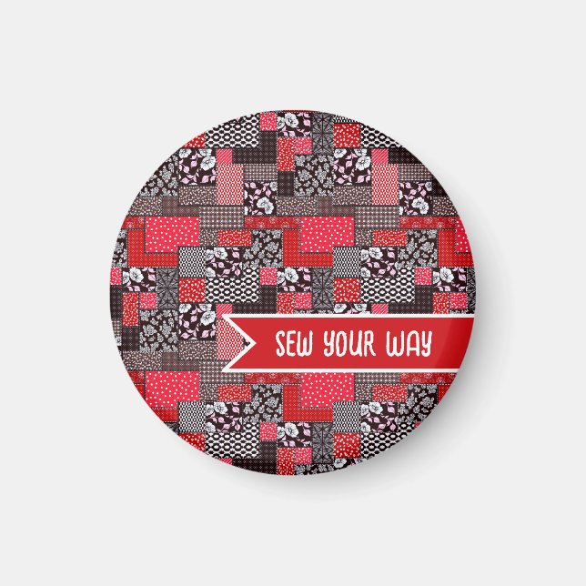 Benutzerdefinierter Nähpatchwork - Nähe Deinen Weg Magnet (Vorne)