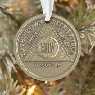 Benutzerdefinierter Name 44 Jahre Sober-Jubiläum Ornament