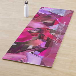 Benutzerdefinierter Name Abstrakter 3D-Effekt Rosa Yogamatte