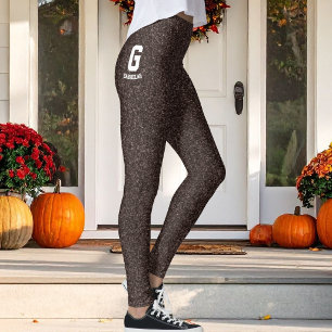 Benutzerdefinierter Name Abstrakter Kaffee Erdiger Leggings