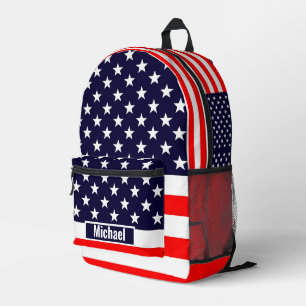 Benutzerdefinierter Name Amerikanische Flagge Jung Bedruckter Rucksack