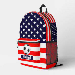 Benutzerdefinierter Name Amerikanischer Flagge Fuß Bedruckter Rucksack