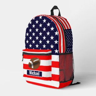 Benutzerdefinierter Name Amerikanischer Flagge Fuß Bedruckter Rucksack