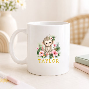 Benutzerdefinierter Name Baby Affe Safari Dschunge Kaffeetasse
